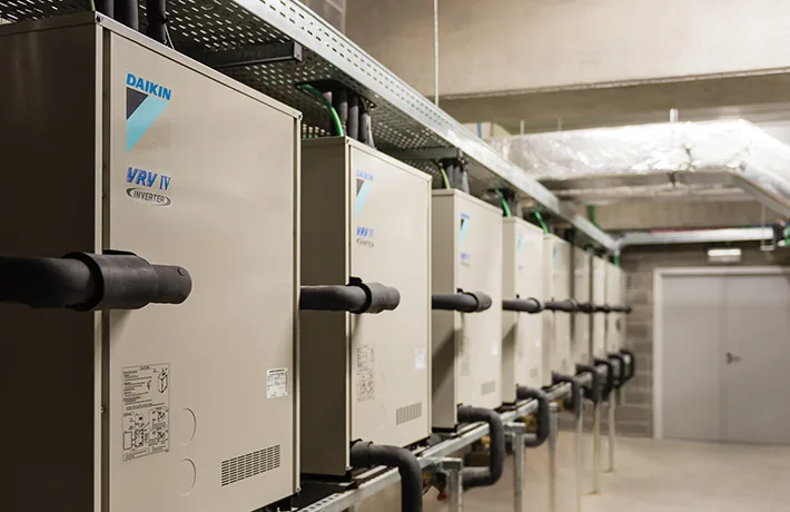 VRF system commissioning engineer at work