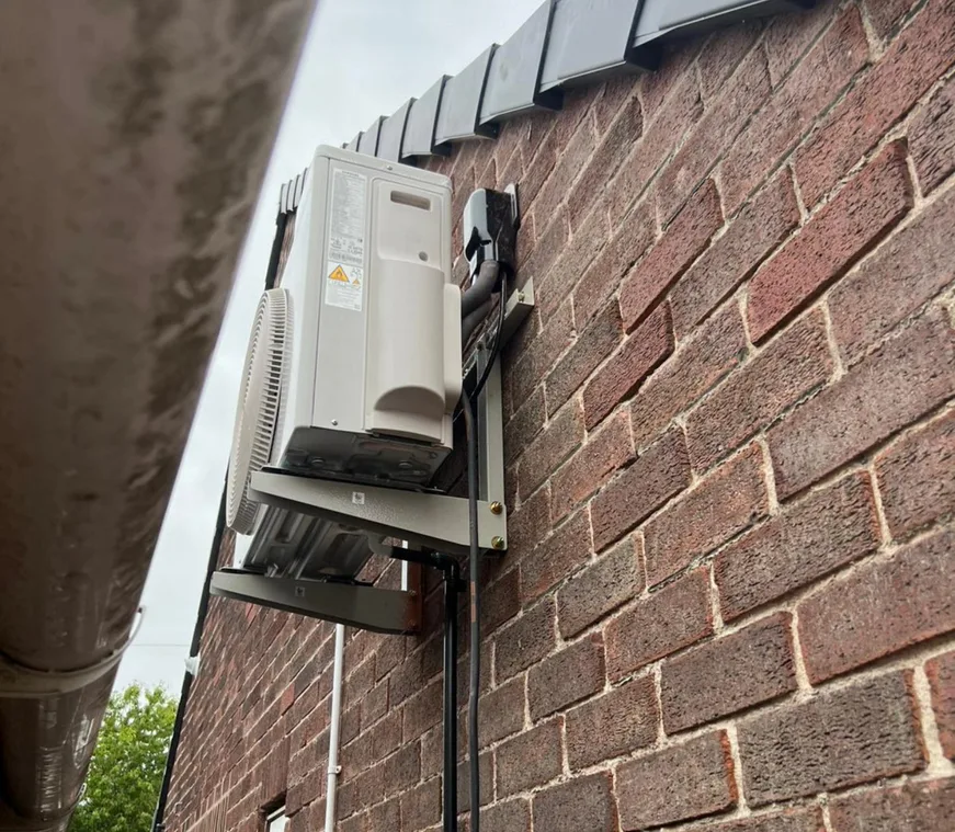 Well-maintained air conditioning unit in operation